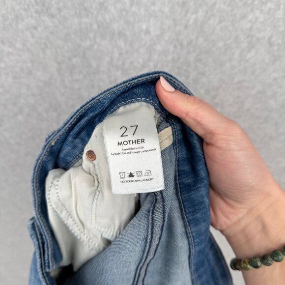 Mother Womens Looker High Waisted Skinny Jeans Size 27 Light Graffiti Wash READ - Picture 10 of 16